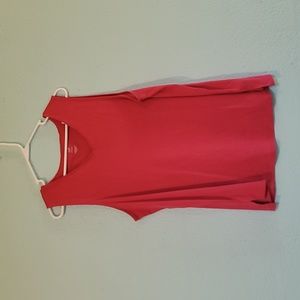 J. Jill perfect pima hot pink sleeveless V neck tee XL